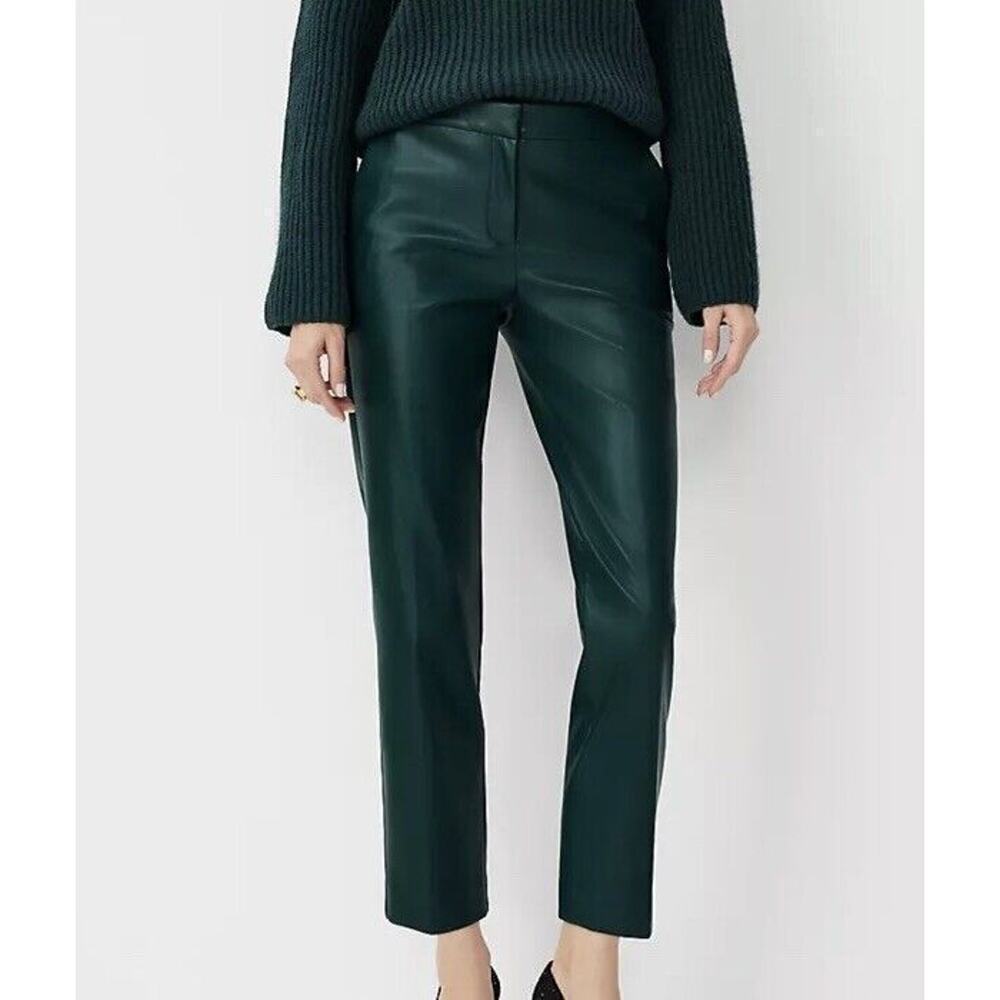 Ann Taylor High Rise Eva Ankle Pant Faux Leather Curvy SZ 2 Online Exclusive